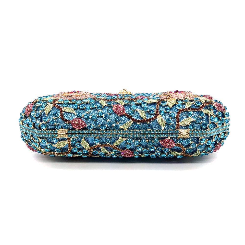 Shiny Evening Clutch Exquisite Flower Banquet Bag