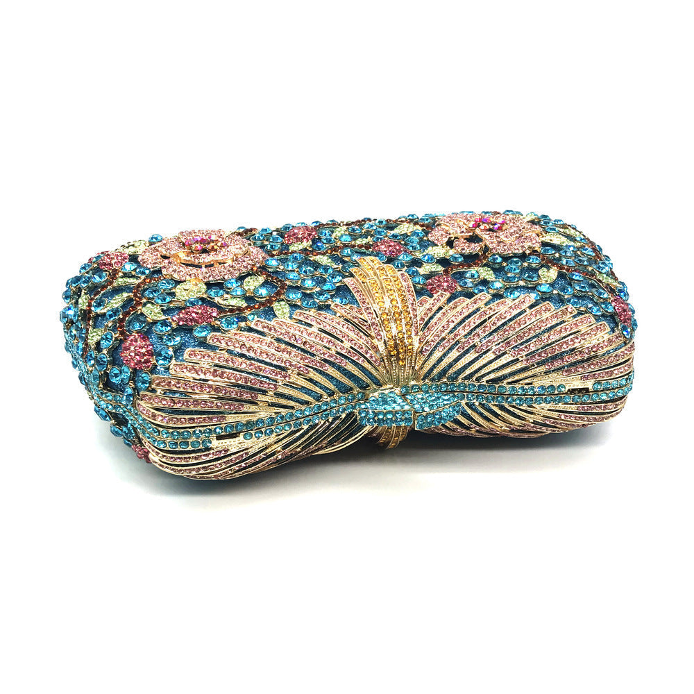 Shiny Evening Clutch Exquisite Flower Banquet Bag