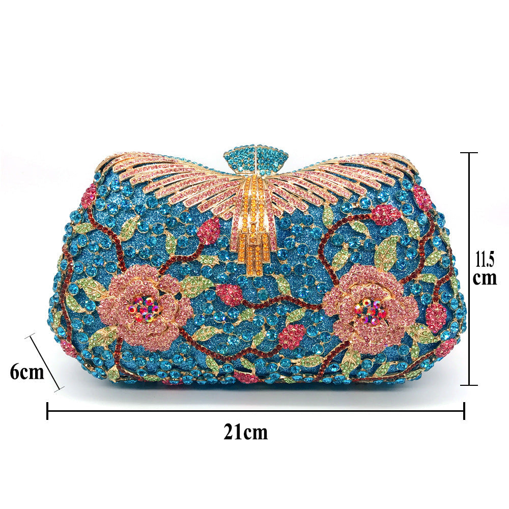 Shiny Evening Clutch Exquisite Flower Banquet Bag