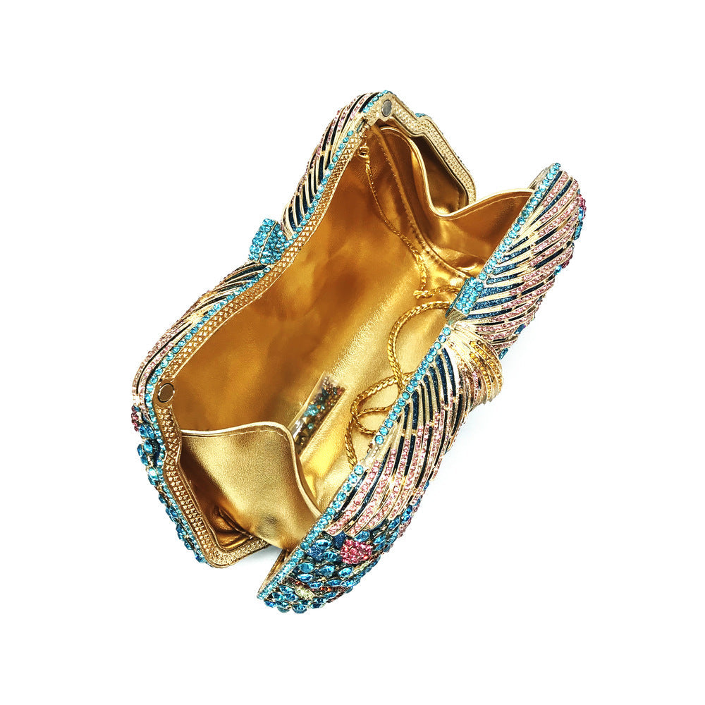 Shiny Evening Clutch Exquisite Flower Banquet Bag