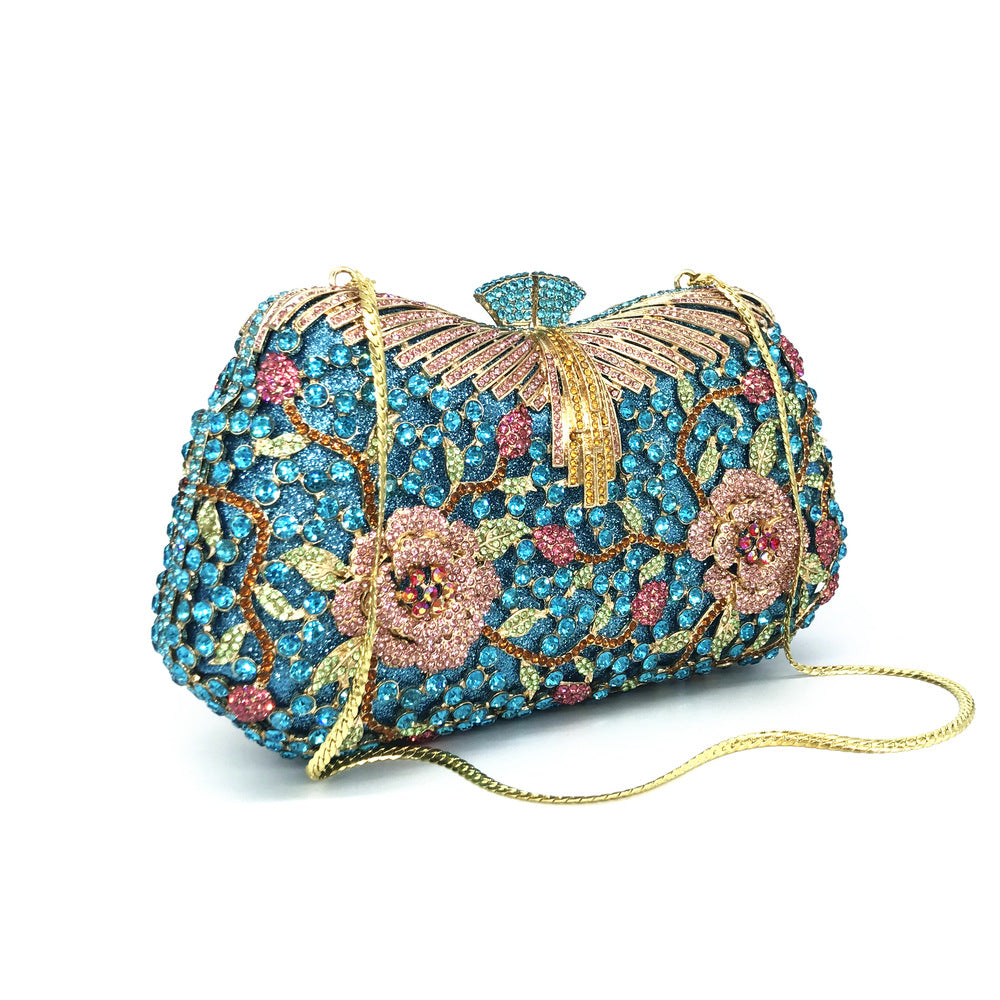 Shiny Evening Clutch Exquisite Flower Banquet Bag