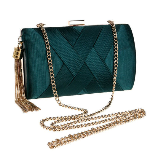 Silk Evening Bag Shinny Clutch