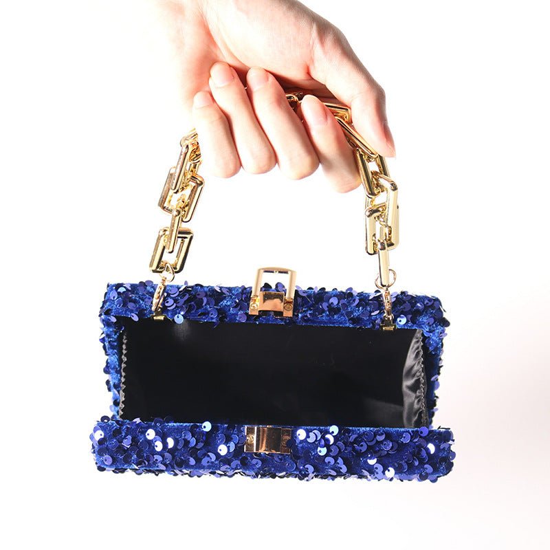 Square Elegant Sequined Evening Clutch Purse