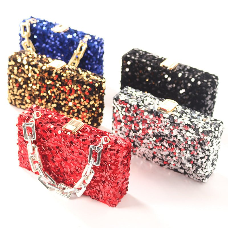 Square Elegant Sequined Evening Clutch Purse