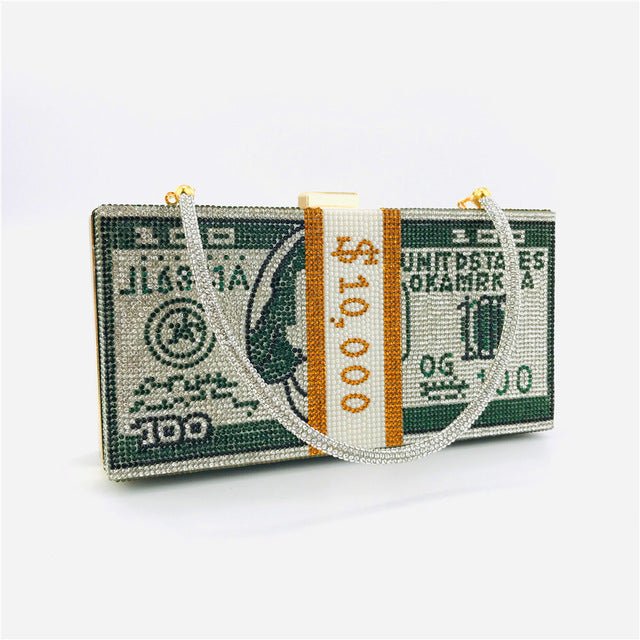 Stack of Cash Clutch Purses Women Crystal Evening Bags