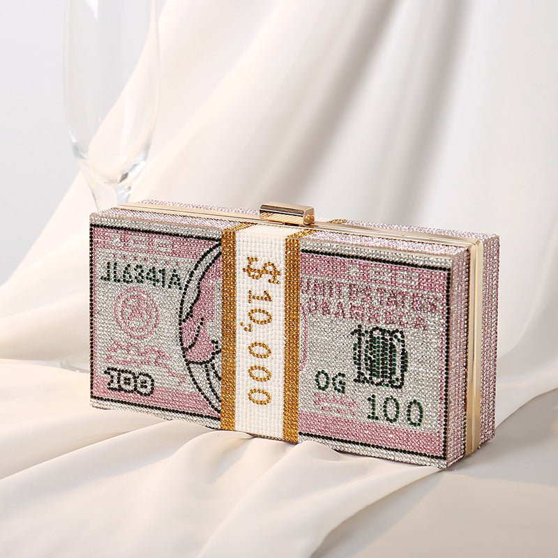 Stack of Cash Clutch Purses Women Crystal Evening Bags