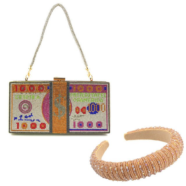 Stack of Cash Clutch Purses Women Crystal Evening Bags