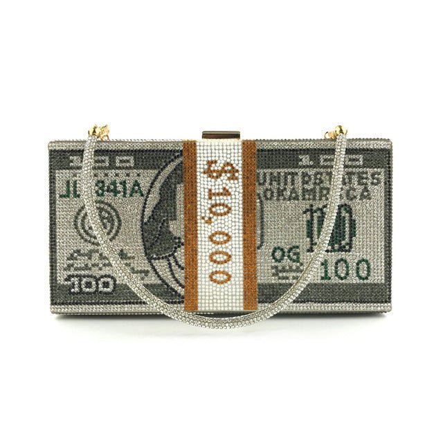 Stack of Cash Clutch Purses Women Crystal Evening Bags