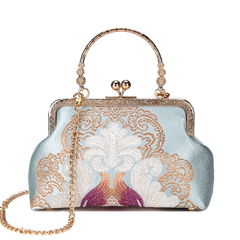Stylish Hand Clutch Bag with Flower Embroidery