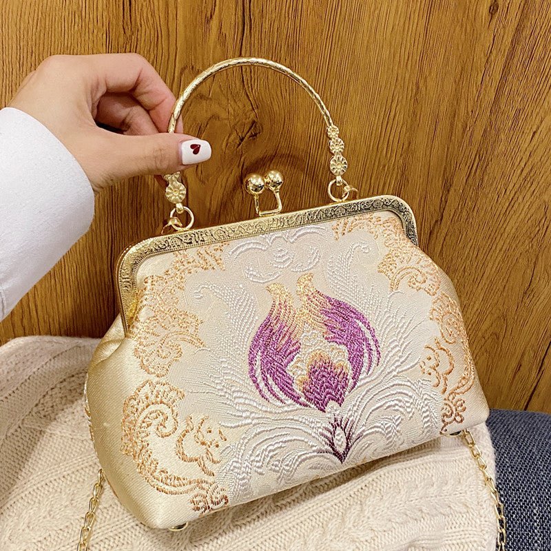 Stylish Hand Clutch Bag with Flower Embroidery
