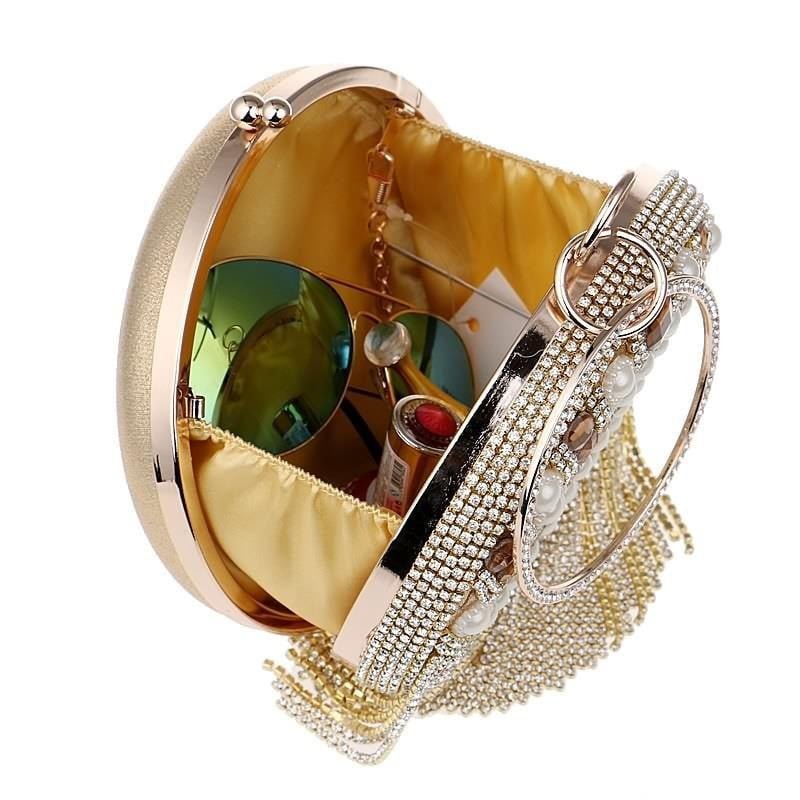 Tassel Evening Bags Diamond Beaded Wedding Clutches