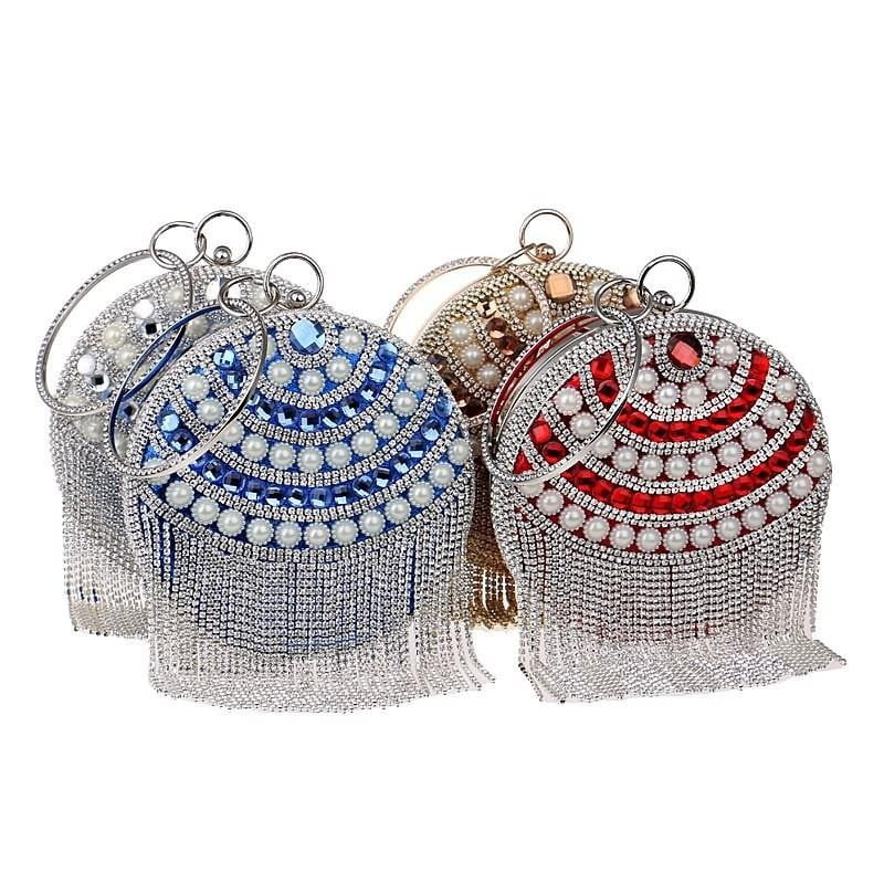 Tassel Evening Bags Diamond Beaded Wedding Clutches