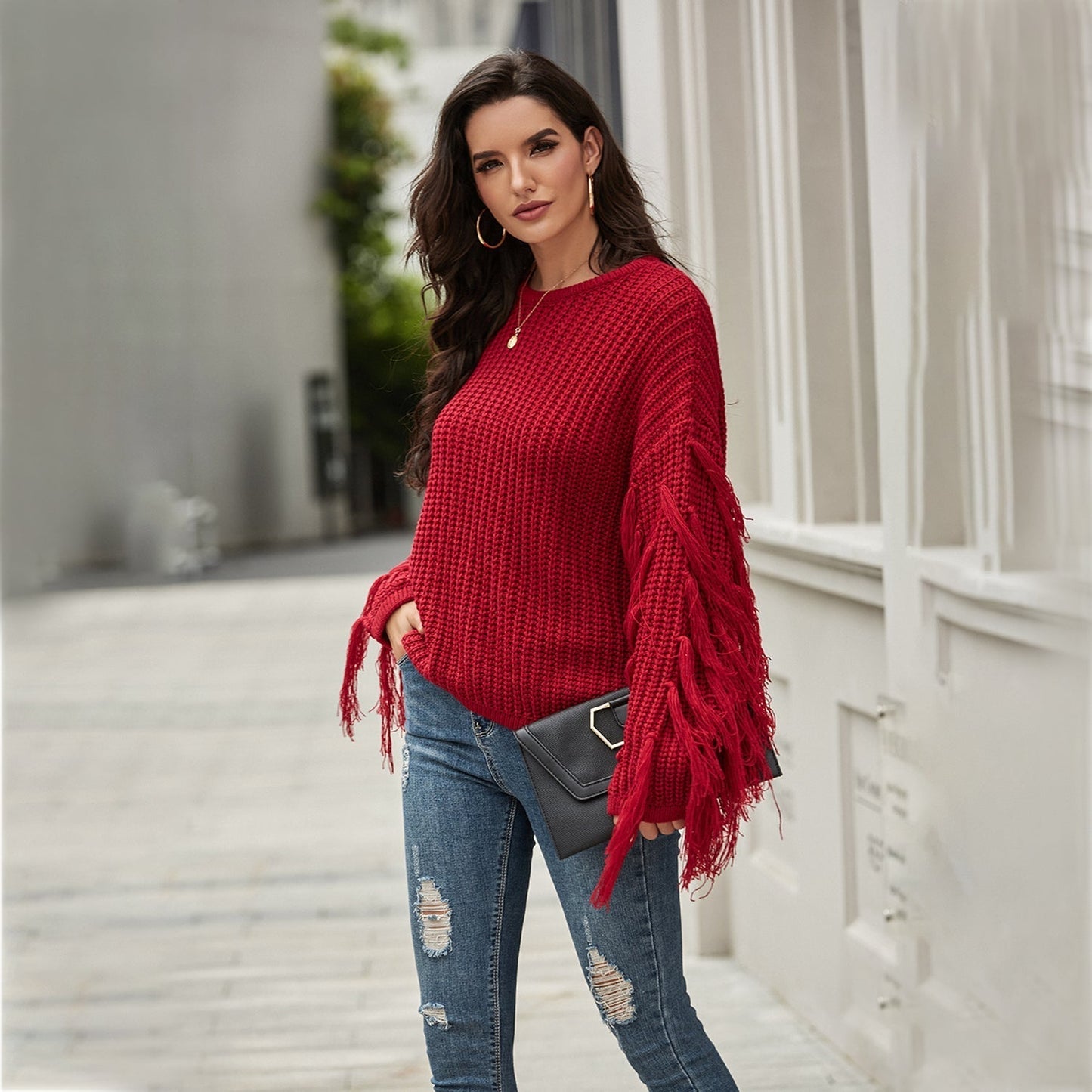 Tassel Pullover Sweater For Women