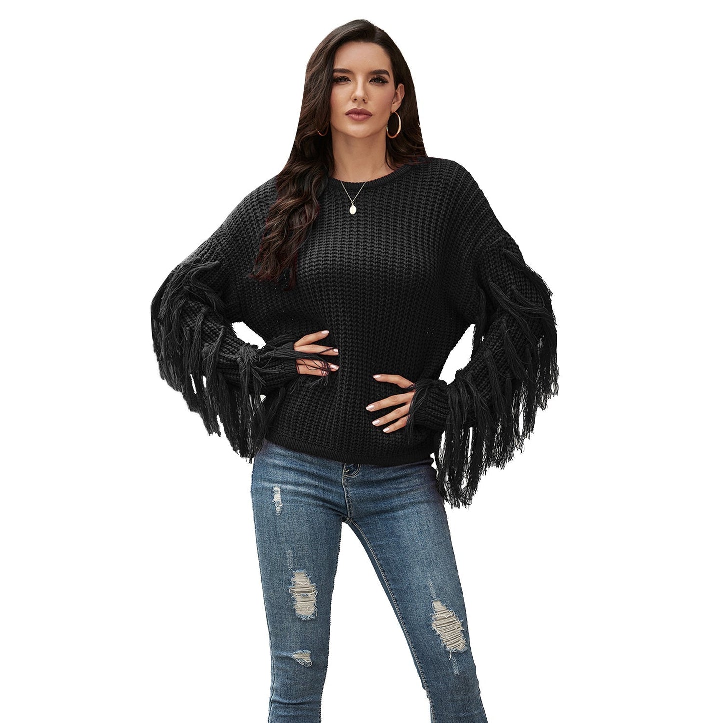 Tassel Pullover Sweater For Women