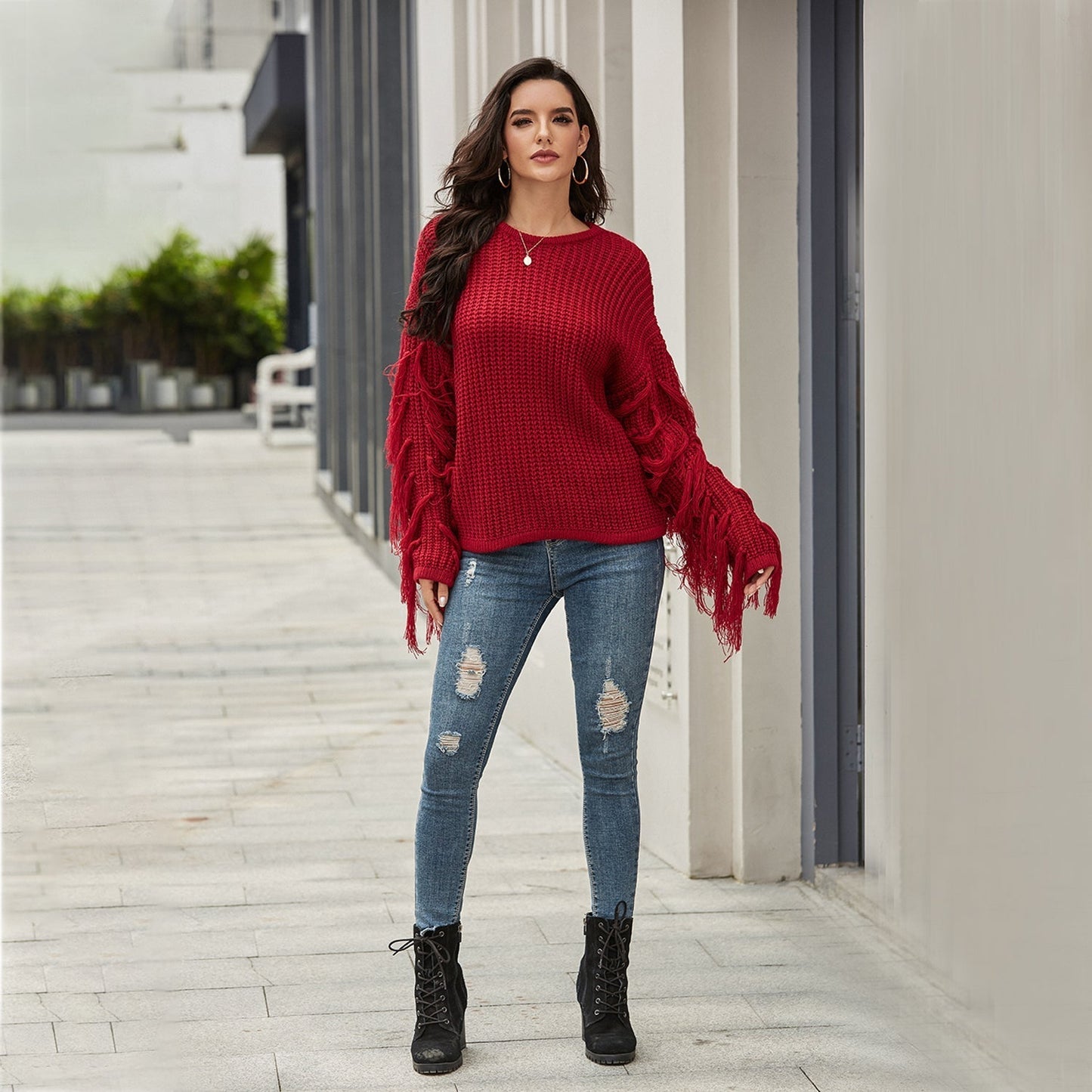 Tassel Pullover Sweater For Women