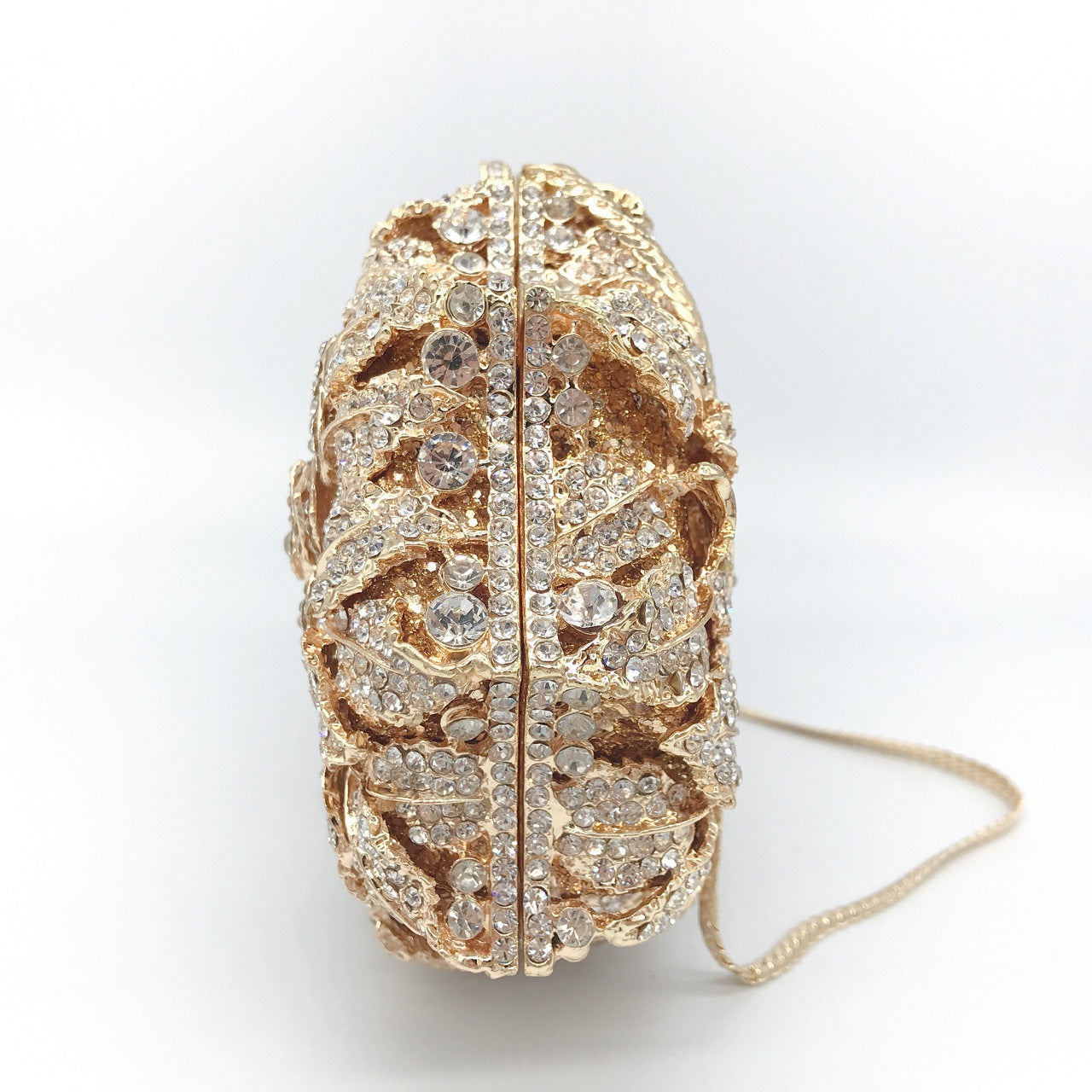 Three Roses Luxury Flower Rhinestone Clutch Bag