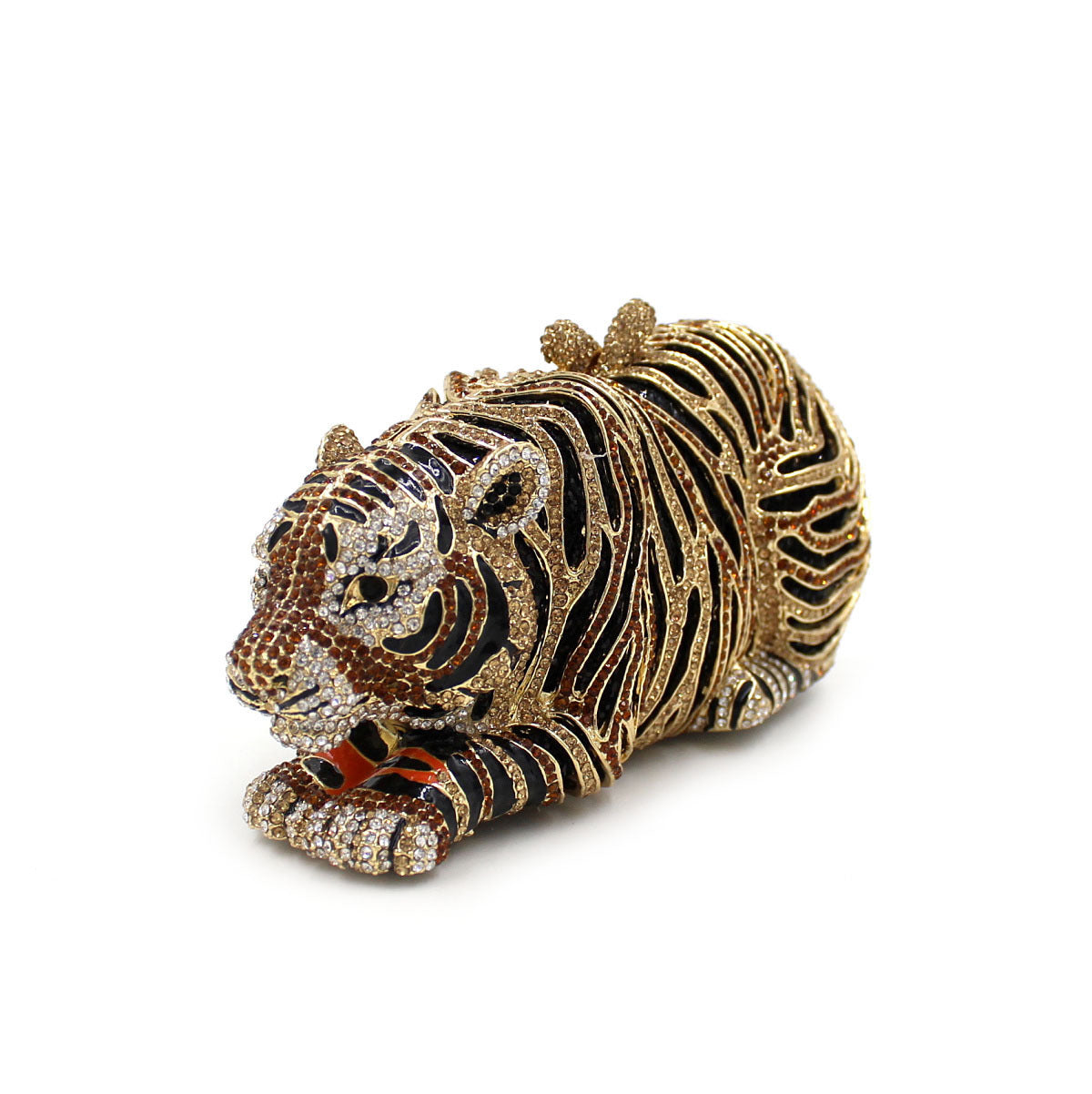 Tiger Sparkling Evening Clutch Bags with Chain