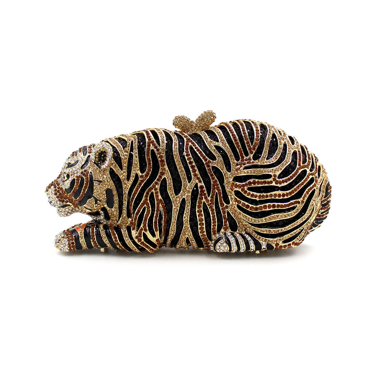 Tiger Sparkling Evening Clutch Bags with Chain