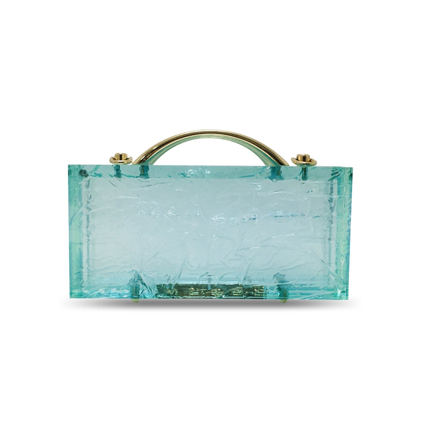 Transparent Acrylic Women Lake Blue Summer Evening Wedding Party Clutch Purse Handbag