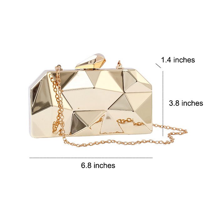 Unique Square Metal Evening Clutch Bag