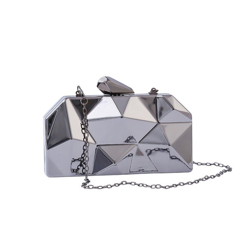 Unique Square Metal Evening Clutch Bag
