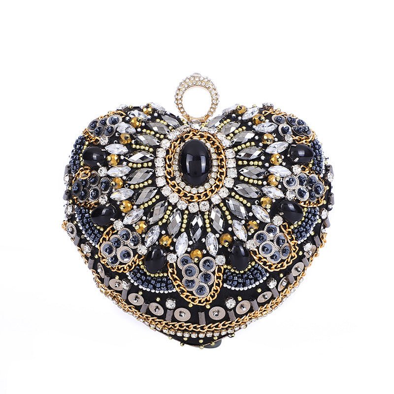 Vintage Black Evening Clutch Bags Ladies Box Party Handbags Purses