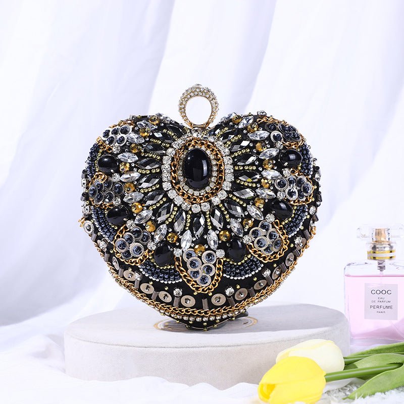 Vintage Black Evening Clutch Bags Ladies Box Party Handbags Purses