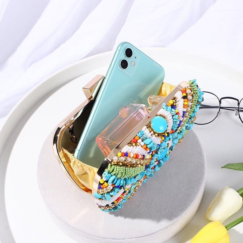 Vintage Bohemian Women Clutch Purses Beaded Evening Bag