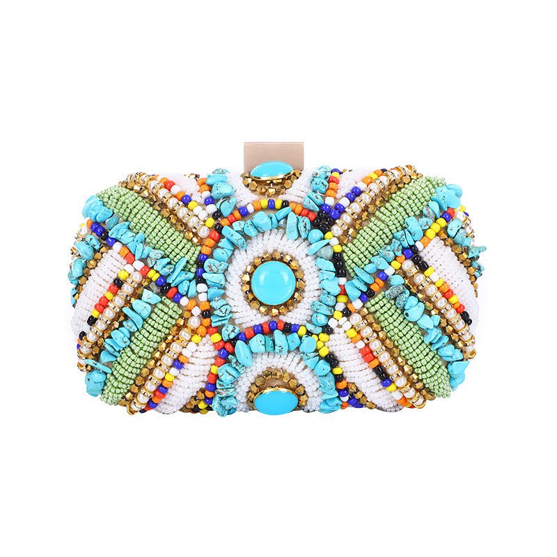 Vintage Bohemian Women Clutch Purses Beaded Evening Bag