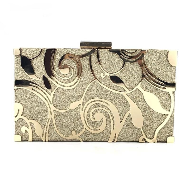 Wedding Party Shoulder Bags Metal Hollow Minaudiere Clutch
