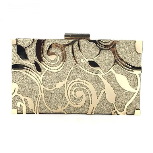 Wedding Party Shoulder Bags Metal Hollow Minaudiere Clutch
