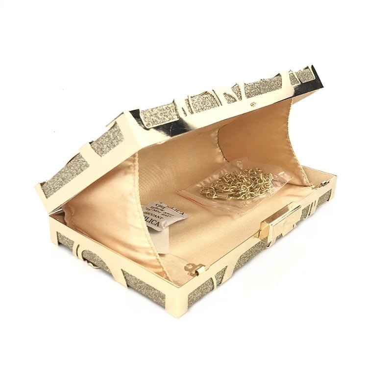 Wedding Party Shoulder Bags Metal Hollow Minaudiere Clutch
