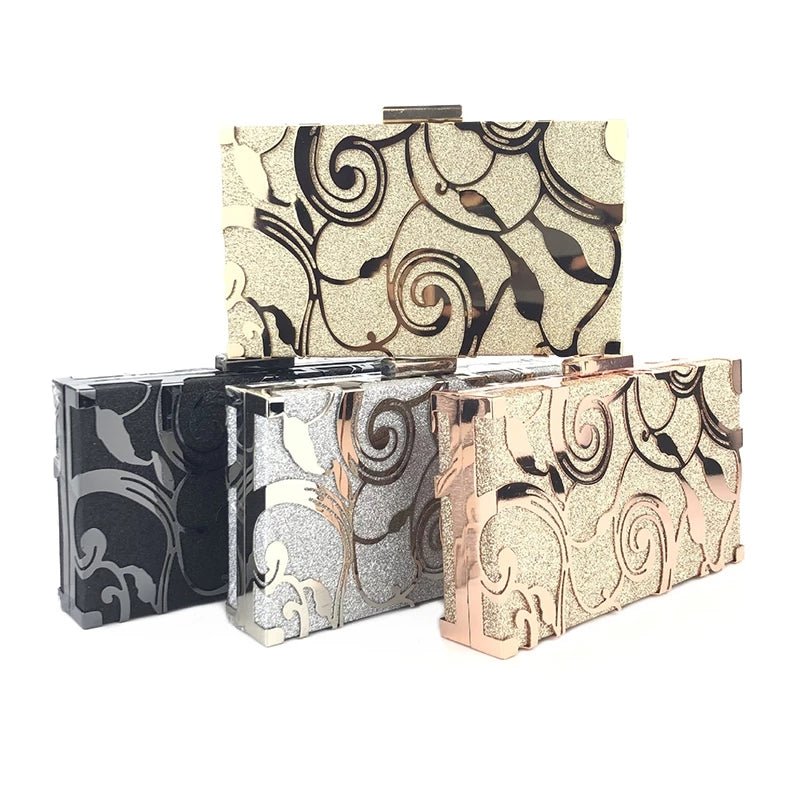 Wedding Party Shoulder Bags Metal Hollow Minaudiere Clutch