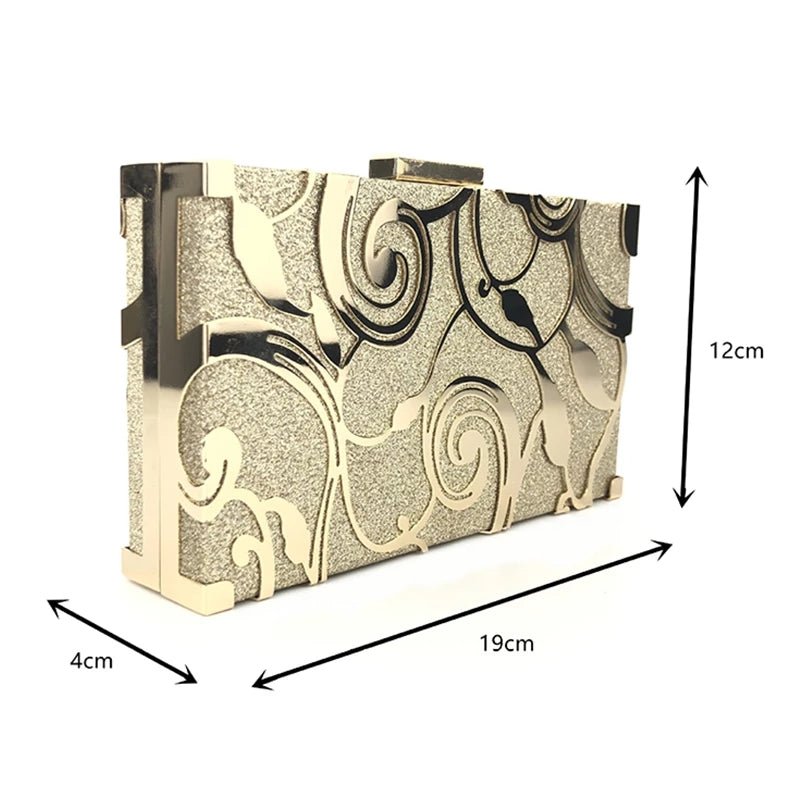Wedding Party Shoulder Bags Metal Hollow Minaudiere Clutch