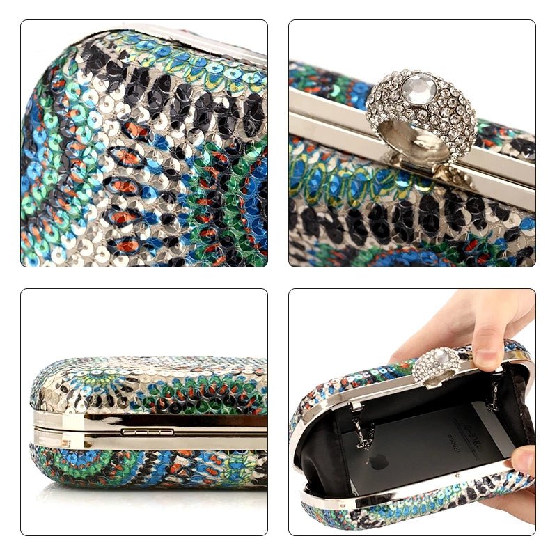 Wedding Women Clutch Purses Sequins Evening Party Shoulder Bag