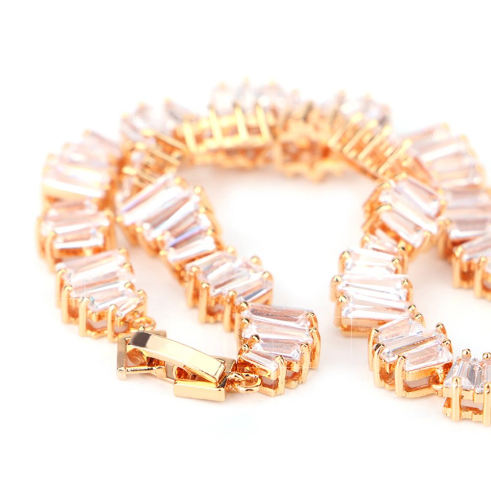 White Platinum Necklace Cubic Zirconia Wedding Jewelry Sets