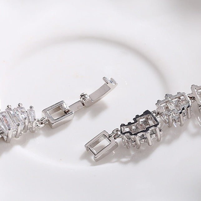 White Platinum Necklace Cubic Zirconia Wedding Jewelry Sets