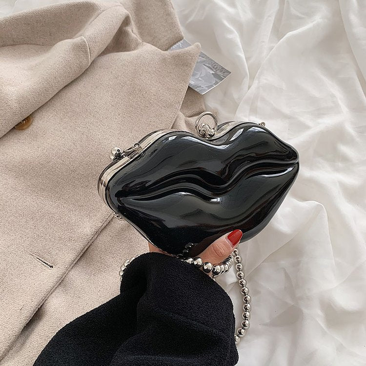 Women Big Lips Acrylic Clutch Bag
