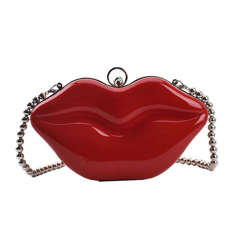 Women Big Lips Acrylic Clutch Bag