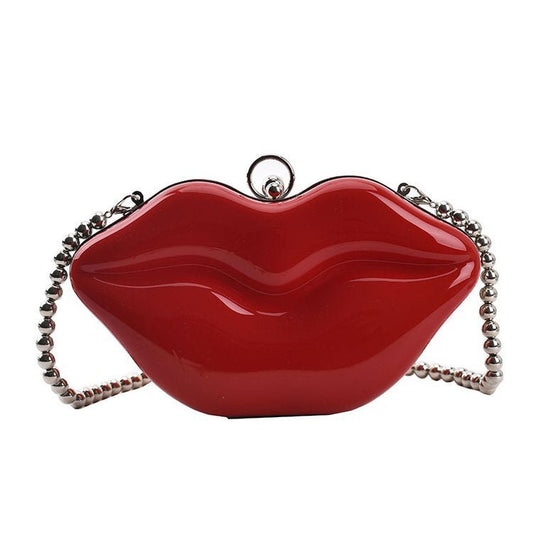 Women Big Lips Acrylic Clutch Bag