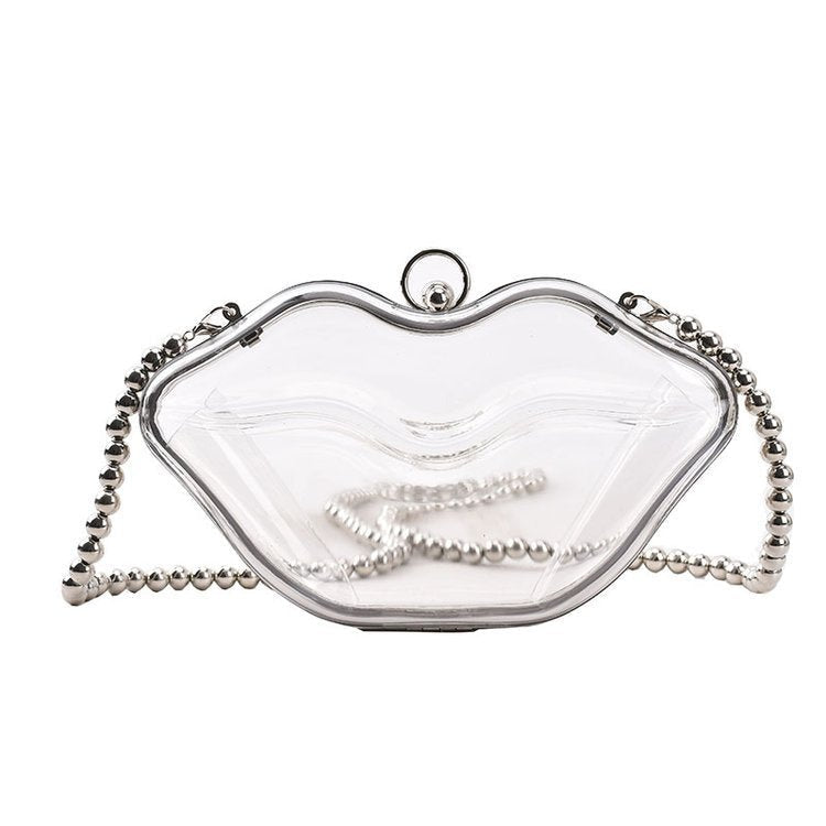 Women Big Lips Acrylic Clutch Bag