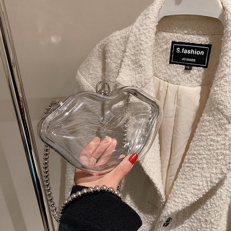 Women Big Lips Acrylic Clutch Bag