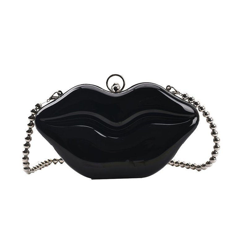 Women Big Lips Acrylic Clutch Bag