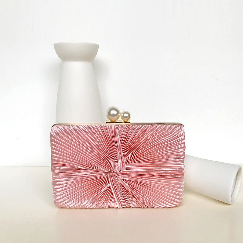 Women Pink Clutch Purse Lady Chain Shoulder Bag For Party