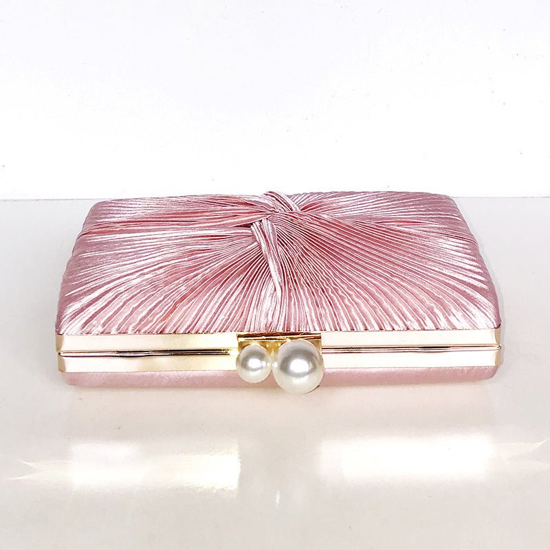 Women Pink Clutch Purse Lady Chain Shoulder Bag For Party