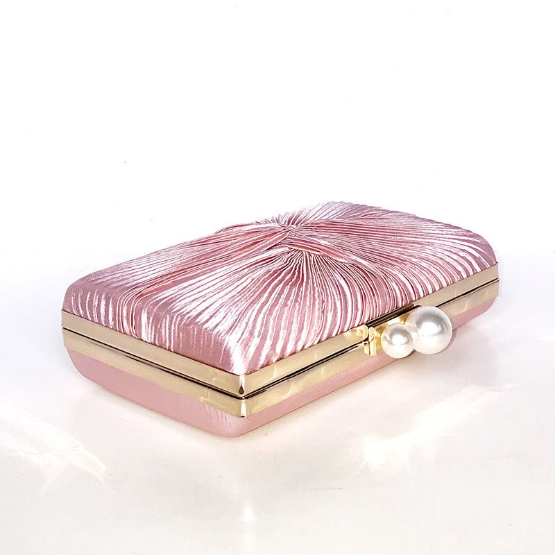 Women Pink Clutch Purse Lady Chain Shoulder Bag For Party