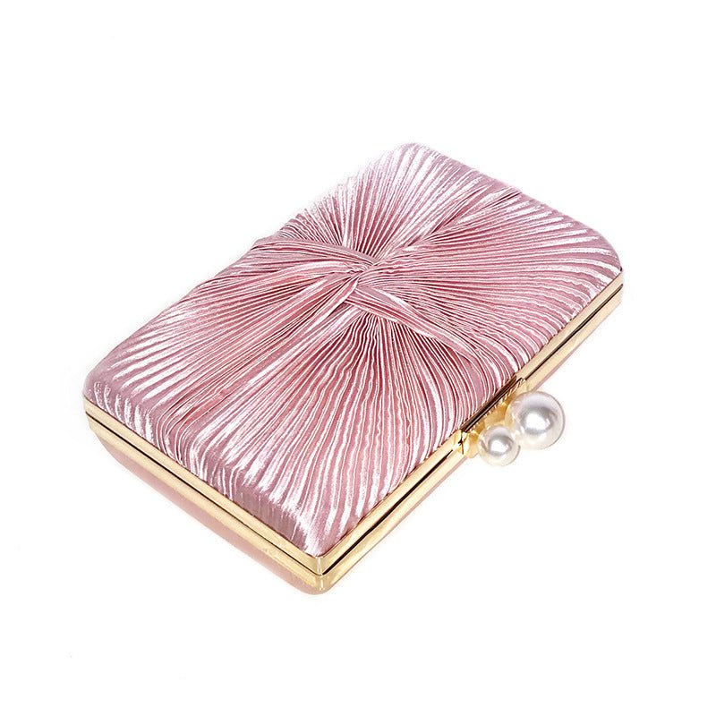 Women Pink Clutch Purse Lady Chain Shoulder Bag For Party