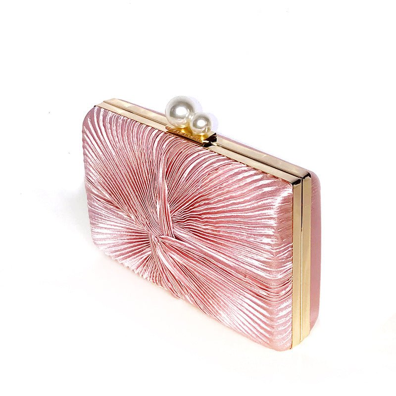 Women Pink Clutch Purse Lady Chain Shoulder Bag For Party