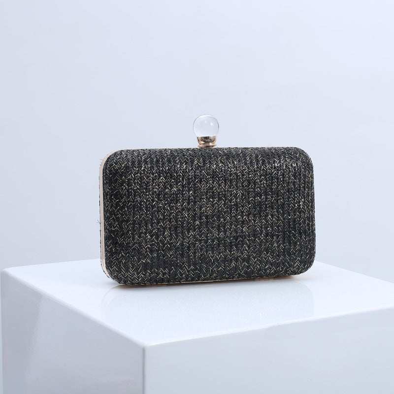 Women's Chain Handbag Straw Evening Clutch Wedding Party Purse