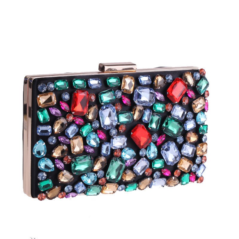 Women's Clutch Bag Wedding Purse Evening Shoulder Bags with Two Chain